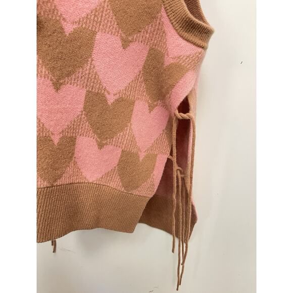 Kerri Rosenthal Heart In Check Cashmere Sweater Vest Sz S - Picture 3 of 5